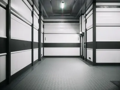 Modular Sci Fi Lab Corridor Low-poly 3D model