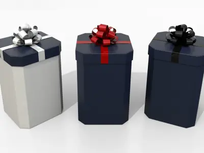  Gift Boxes - Vertical Variety with Fixed Ribbon Rosette 