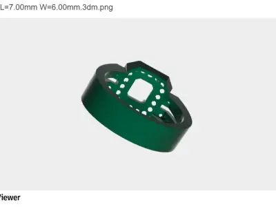 Women Ring with an Asscher Cut Center Stone 3D print model