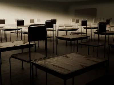 Classroom Low-poly 3D model