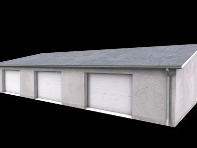 garage Low-poly 3D model 3