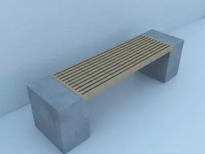 Street Bench Modern 3D model