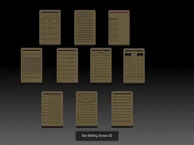 Combo Sliding Doors 3D Model Pack