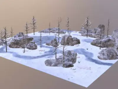 Cenozoic and Winter landscape model 3D model
