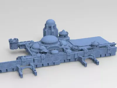 Gondorian castle inspired walls 2  3D model