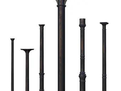 Cast iron columns 1-3 3D Model Pack