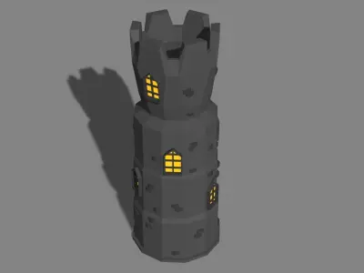 Low-Poly Cartoon Tower Low-poly 3D model