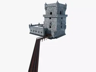 Belem Tower Low-poly 3D model