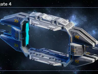 Spaceship Jumpgates II Low-poly 3D model