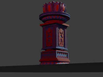 Buddhist Temple Stupa 3D model