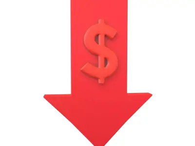 Price Down Symbol V1 006 Low-poly 3D model