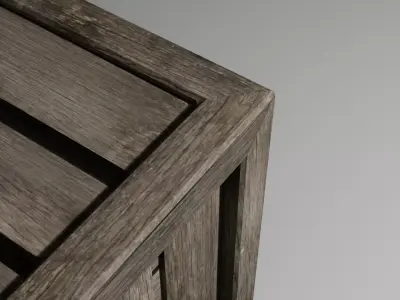 Wooden Crate Low-poly 3D model 12