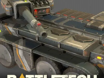 Next generation armored tank Low-poly 3D model