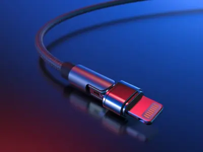 iPhone lighting charge wire line cable Amazon USB Type-C data 3D model