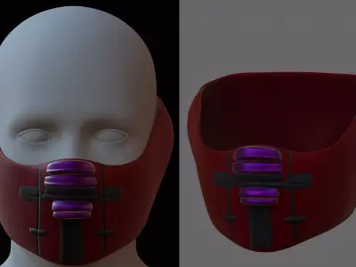 Gas mask helmet 3d model scifi Low-poly  Low-poly 3D model 149