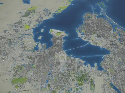 Tampa Bay Low-poly 3D model