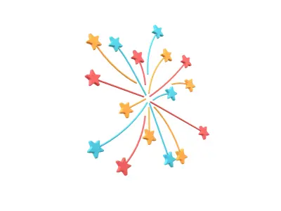 Fireworks Star Style Icon V1 001 Low-poly 3D model