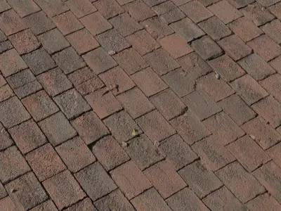 Weathered Red Brick Pavers PBR Texture Texture