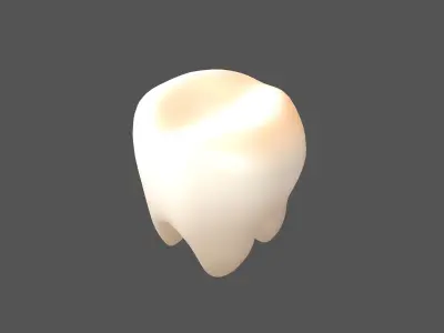 Tooth Emoji v1 001 Low-poly 3D model