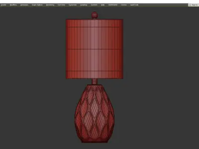 Grey Glass Table Lamp Low-poly 3D model