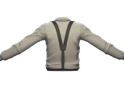 Cartoon High Poly Subdivision White Tie Shirt 3D Model Low-poly 3D model