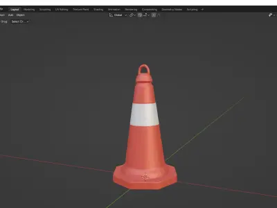 Prop96 Traffic Cone Low-poly 3D model