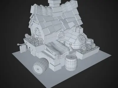 Toon build Low-poly 3D model