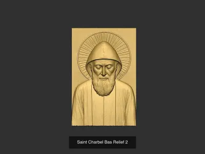 Saint Charbel Bas Relief 3D Model Pack