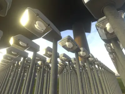 Street Light 3 Low-Poly Version Low-poly 3D model