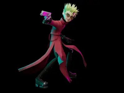 vash the stampede from trigun meterial and rigging 3D model
