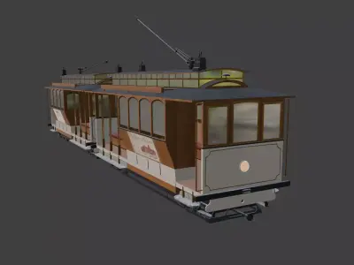 Tram vintage pair titanic era  3D model