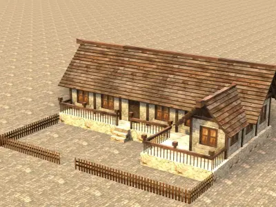 Medieval house sixteen 20 Low-poly 3D model