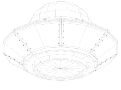 Low Poly Cartoon UFO Low-poly 3D model