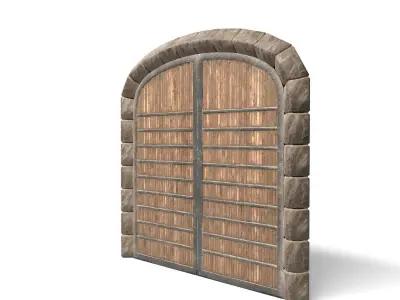 Medieval Wooden Door  Low-poly 3D model