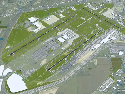 Indianapolis Airport 12km Low-poly 3D model