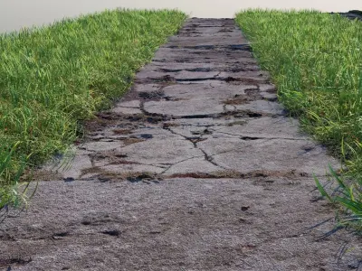 Tileable Photorealistic Sidewalks - 2-Pack B -- 16 bit height Low-poly 3D model