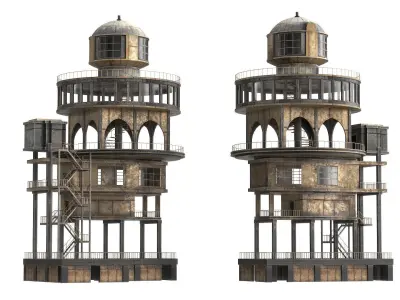 Building Castle Rust Low-poly 3D model