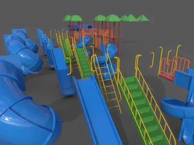 PBR Playground Outdoor Jungle Gym 15 A Low-poly 3D model