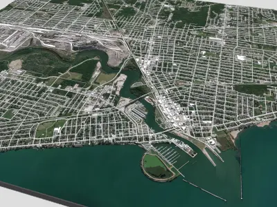Cityscape Lorain County Ohio United States 3D model
