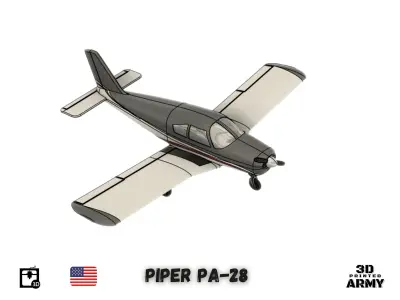 PIPER PA-28 Cherokee  - 3D printed scalemodel 3D print model 3D print model