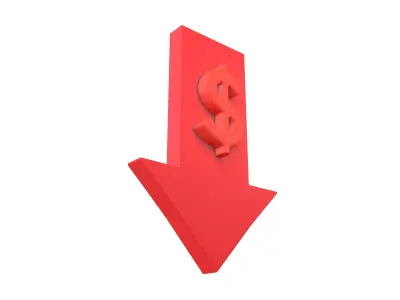 Price Down Symbol V1 006 Low-poly 3D model