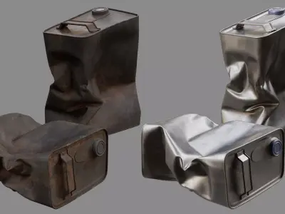 Crushed Paint Can Rectangular 03 3D model