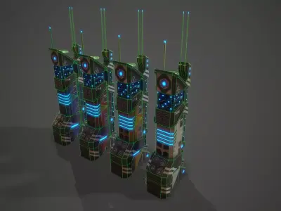 Sci-Fi Building-04 Low-poly 3D model