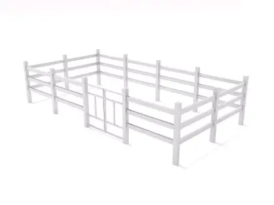 white fence  3D model