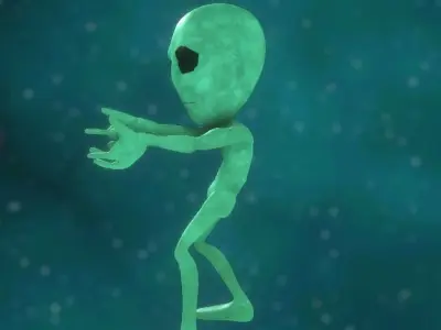 UFO Alien Rigged - Area 51 Pack Low-poly 3D model