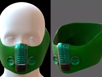 Gas mask helmet 3d model scifi Low-poly  Low-poly 3D model 229