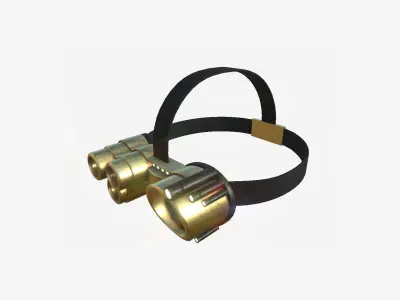 SciFi Glasses J08 Gold - Character Design Fashion Low-poly 3D model
