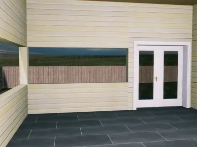 Symmetrical house with screen porches and a attic  3D model