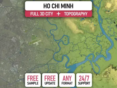 Ho Chi Minh - Topography Terrain 3D Model 3D Model Pack