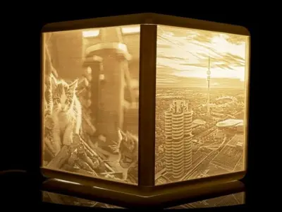 Lithophane lamp with own photo 3D print model